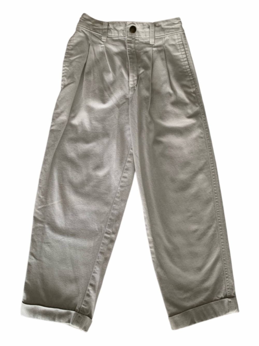 J Khaki Boys Size 7 Tan Pleated Cuffed Cotton Chino School Uniform Pants